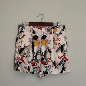 Cynthia Rowley 100% Linen Tropical Shorts